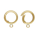 1pc Real 1/20 14K Gold Filled Push Gate Clasp with Closed Ring, 14mm, JK3-G2