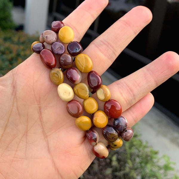 1 Strand Stretch Natural Mookaite Jasper Free Form Gemstone Bracelet, 7-10mm Beads, Length Selections: 7 inch/7.5 inch