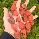 Natural Raw Red Jasper Gemstone Beads, Large Drilled Rough Nugget Stone,15 Inch GA-C6