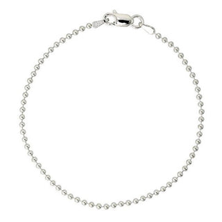 1pc 925 Sterling Silver Beaded Chain Bracelet, 1mm Tiny Beads, Length Selections: 6.5 inch/7 inch/7.5 inch/8 inch