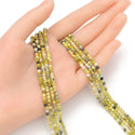 Natural Yellow Turquoise Gemstone Tiny Small Faceted Round Beads, 3mm, Hole ID 0.6mm, 15 Inch/1 Strand, GK3-17