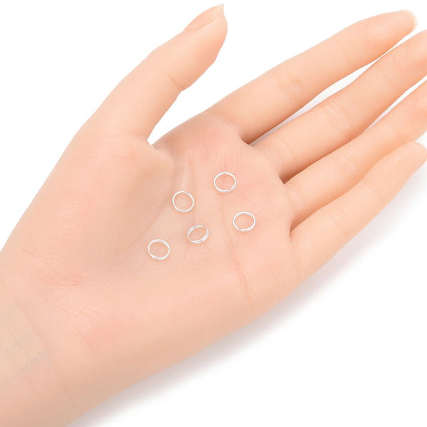 20pcs 925 Sterling Silver Split Jump Rings, 0.6mm/22 Gauge, Size Selections: 5mm/6mm/7mm/8mm