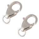 2pcs 925 Sterling Silver Lobster Claw Clasps, Size Selections: 10mm/11mm/13mm/15mm