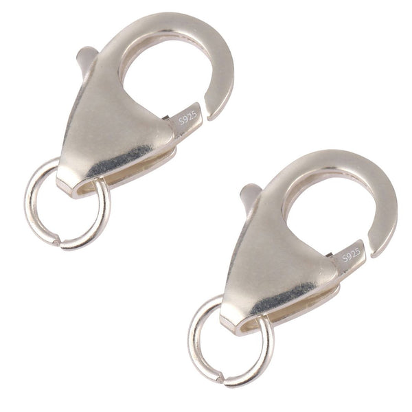 5pcs 925 Sterling Silver Lobster Claw Clasps, Size Selections: 10mm/11mm/13mm/15mm