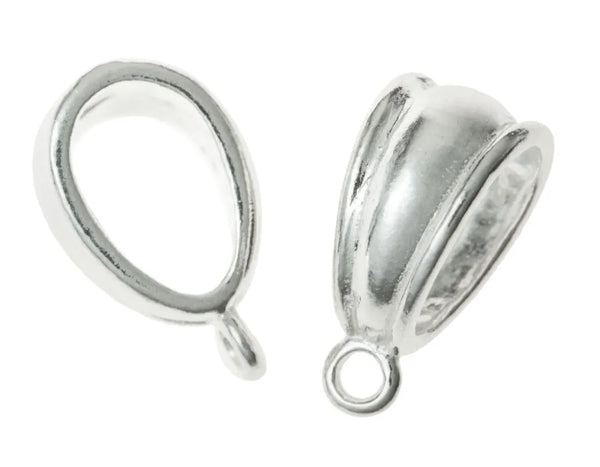 10pcs 925 Sterling Silver 9mm Folding Donut Bails, Small Sturdy Pendant Connector, Closed Horizontal Ring, SS359-1