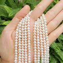 Adabele Natural AA Grade Potato Round Pearl Beads, White Cultured Freshwater Pearls, 4 - 5mm, 1 Strand/14 Inch, FP1-45