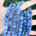 Natural Blue Aventurine Gemstone Round Beads, 1 Strand/15 Inch, Size Selections: 4mm/6mm/8mm/10mm