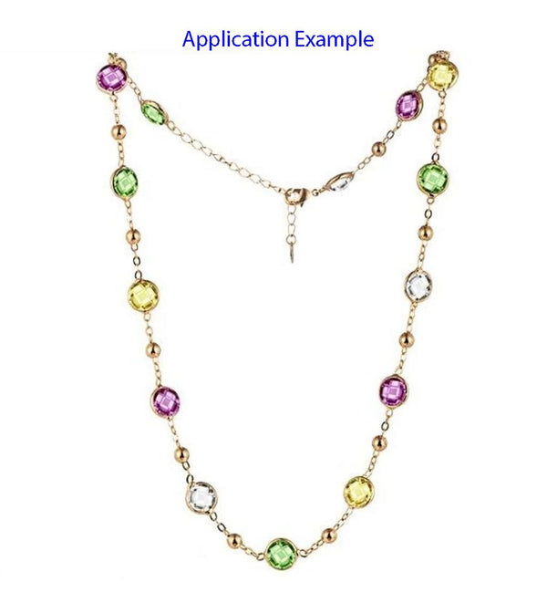 10pcs Grade A October Pink Opal Birthstone Links, 18K Yellow Gold Plated Stainless Steel, Tarnish Resistant, 10mm, CCP37-10