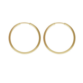 1 Pair Real 18K Yellow Gold Plated Sterling Silver Round Circle Hoop Earrings, 20mm/0.8 Inch, SSE87-2