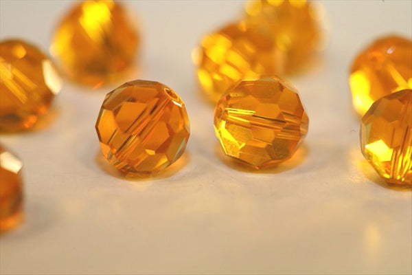 50pcs Adabele Austrian Faceted Round Crystal Beads #5000, Sun (Orange), Size Selections: 4mm/6mm/8mm/10mm