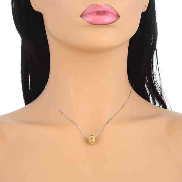 1pc Real Gold Plated 925 Sterling Silver November Birthstone Bead Charm, Yellow Topaz Cubic Zirconia CZ, 11x6.8mm, Hole ID 4.5mm, EC1-B11