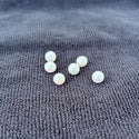 4pcs Natural AAA Grade High Luster Half Drilled Round Pearls Beads, White Cultured Freshwater Pearls, 7-8mm, Hole ID 0.9mm, PH3-78