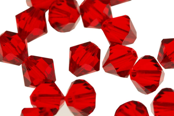 100pcs Adabele Austrian Faceted Bicone Crystal Beads #5301, Siam Red, Size Selections: 3mm/4mm/5mm/6mm