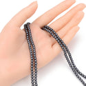 Natural Black Hematite Gemstone Round Beads, 2 strands/200pcs Beads, 4mm/Small Tiny, Hole ID 1mm, GFC1-4
