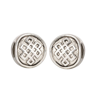 20pcs Dara Celtic Knot Symbol of Strength Large Hole Beads, Hole ID 4.5mm, Antique Silver, Zinc Alloy Metal, MEC-D7