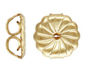 4pcs Real 1/20 14K Gold Filled Premium 7.2mm Swirl Design Earring Backs, Fits Post Diameters 0.65mm-0.91mm, JK1-K