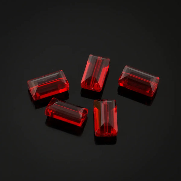 25pcs Adabele Austrian Faceted Rectangle Crystal Beads #5055, Siam Red, 14mm x 8mm, Hole ID 1.2mm, SSRT1405