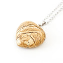 1pc You Are My Only Love Necklace, Natural Picture Jasper Gemstone Large Heart Pendant, 26 Inch Surgical Stainless Steel Chain, GGP8-B8