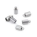 100pcs 304 Stainless Steel Tube Cord End Caps, Glue In Endcap Barrel, Hole ID Selections: 1.5mm/2mm/2.5mm/3mm/3.5mm/4mm