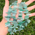 Natural Green Aventurine Gemstone Stick Point Beads, Irregular, 7mm-23mm Long, Hole ID 1mm 1 Strand/15 Inch, GZ5-9