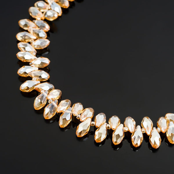 200pcs Creative Club Faceted Teardrop Briolette Crystal Glass Beads, Pendant Drop, Golden Shadow, 12x6mm, Hole ID 1mm, CCT2-28