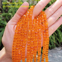 100pcs Creative Club Faceted Cube Crystal Glass Beads, Sun Orange, 8mm, Hole ID 1mm, CCC812