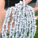 Natural White Howlite Gemstone Chip Beads, Free Form, 5mm-8mm, Hole ID 1mm, 1 Strand/31 Inch, GZ1-6