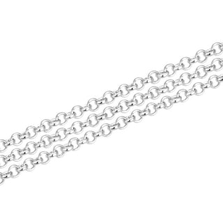 5 Feet 925 Sterling Silver Unfinished Rolo Belcher Chain Link, 1.5mm, Thin Small SSK-A1