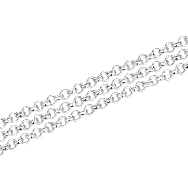 5 Feet 925 Sterling Silver Unfinished Rolo Belcher Chain Links, 2mm, SSK-A3