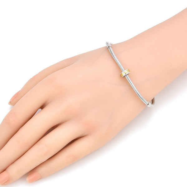 1pc Real Yellow Gold Plated Sterling Silver Rubber Charm Holder Bead Stopper, Compatible with Pandora All Other 3mm Charm Bracelet, EC27-B2