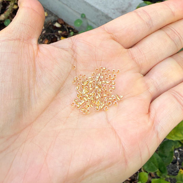 25g Miyuki Rocaille 11/0 Seed Beads 24Kt Gold-lined Crystal Gold RR-195