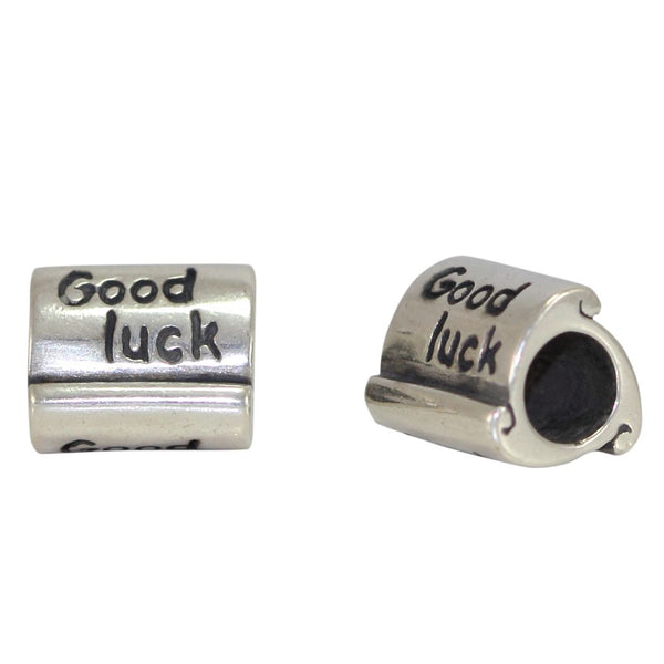 1pc Solid 925 Sterling Silver Good Luck Charm Lucky Bead, Compatible with Pandora All Other Charm Bracelet, EC373