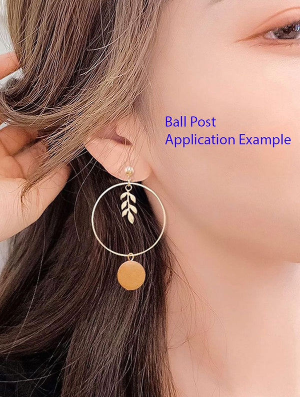 40pcs Ball Earring Posts, Closed Ring, with 40pcs Earring Backs, Sterling Silver Plated Brass, Ball Size Selections: 3mm/3.5mm/4mm/5mm
