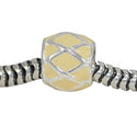 Solid 925 Sterling Silver Royal Yellow Mellow Yellow Enamel Bead Charm
