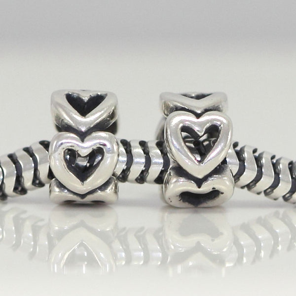 1pc Real 925 Sterling Silver Endless Love Cute Small Bead Charm Spacer, Compatible with Pandora All Other Charm Bracelet,EC25-1