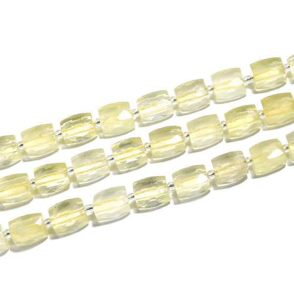 10pcs Natural Lemon Quartz Yellow Crystal Gemstone Faceted Cylinder Tube Beads, 12-18mm, Hole ID 1mm, GZ9-5