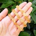1 Strand Stretch Natural Yellow Citrine Free Form Gemstone Bracelet, 7-10mm Beads, Length Selections: 7 inch/7.5 inch