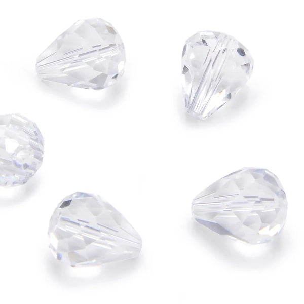 24pcs Adabele Austrian Faceted Teardrop Crystal Beads #5500, Crystal Clear, 12mm x 10mm, Hole ID 1.2mm, SST-1201