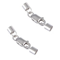 5pcs 925 Sterling Silver Tube Cord End Cap Clasps, Tarnish Resistant Rhodium Plated, Glue In Cord End, 23.5mm, Hole ID 3mm, SS148-3