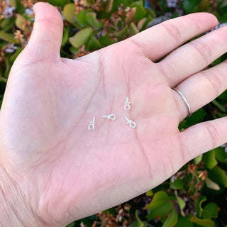 10pcs 925 Sterling Silver Screw Eye Pin Bails, Glue-on Pendant Connector, Cup Size Selections: 3/4/5/6/8mm