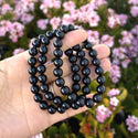 1 Strand Stretch Natural Grade A Black Tourmaline Beaded Gemstone Bracelet, 8mm Bead, Length Selections: 7 inch/7.5 inch/8 inch/8.5 inch