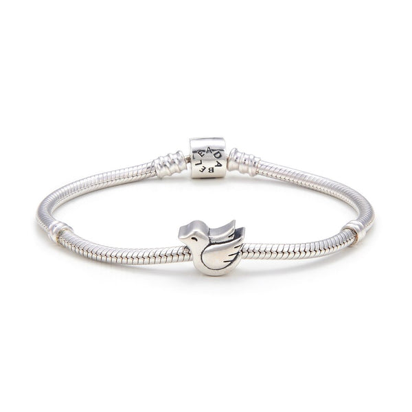 1pc Solid 925 Sterling Silver Dove Charm Bird Animal Bead, Compatible with Pandora All Other Charm Bracelets, EC2-C1