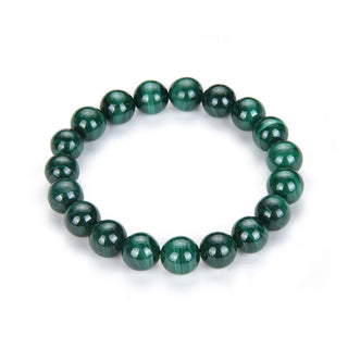 1 Strand Stretch Natural Green Malachite Beaded Gemstone Bracelet, 8mm Bead, Length Selections: 7 inch/7.5 inch/8 inch/8.5 inch