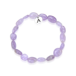 1 Strand Stretch Natural Purple Lavender Jade Free Form Gemstone Bracelet, 7-10mm Beads, Length Selections: 7 inch/7.5 inch