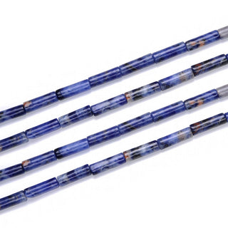 Natural Blue Sodalite Gemstone Cylinder Tube Beads, 13x4mm, Hole ID 1mm, 14.5 Inch/1 Strand, GH-H7