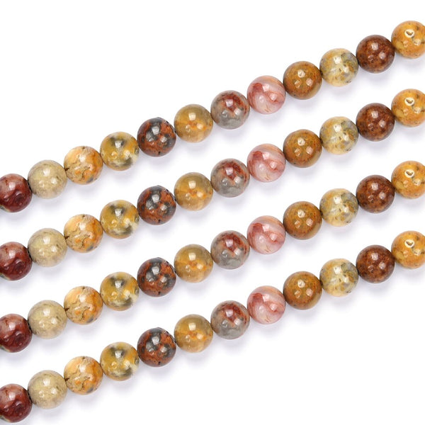 Natural Crazy Lace Agate Gemstone Round Beads, 1 Strand/15 Inch, Size Selections: 4mm/6mm/8mm/10mm