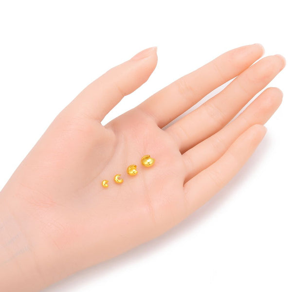 100pcs Crimp Bead Knot Covers, Crimp End Caps, 18K Yellow Gold Plated Brass, Size Selection: 3mm/4mm/5mm/6mm
