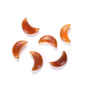 4pcs Natural Carnelian Agate Hand Carved Moon Gemstone, 18mm Loose Cut Stones, G3P-A5