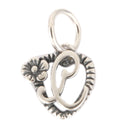 Solid Sterling Silver Letter C Initial Flower Heart Alphabet Name Charm, Compatible with Pandora...