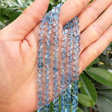 Natural Blue Crystal (Imitation Blue Topaz) Gemstone Faceted Flat Round Coin Beads, 6mm, Hole ID 1mm, 15 Inch/1 Strand, GZ13-13